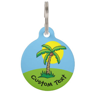 Palm Tree Cartoon Pet ID Tag