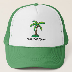 Palm Tree Cartoon Trucker Hat