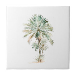 Palm tree ceramic tile