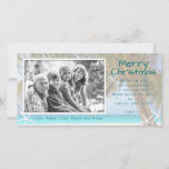 Palm Tree Christian Beach Christmas Photo Card<br><div class="desc">Tropical palm tree Christian Christmas photo card with Bible verse.  Add a family photo to this custom card with scripture from the book of Luke,  which reads,  "Today in the City of David a Savior has been born to you.  He is Christ the Lord!"</div>