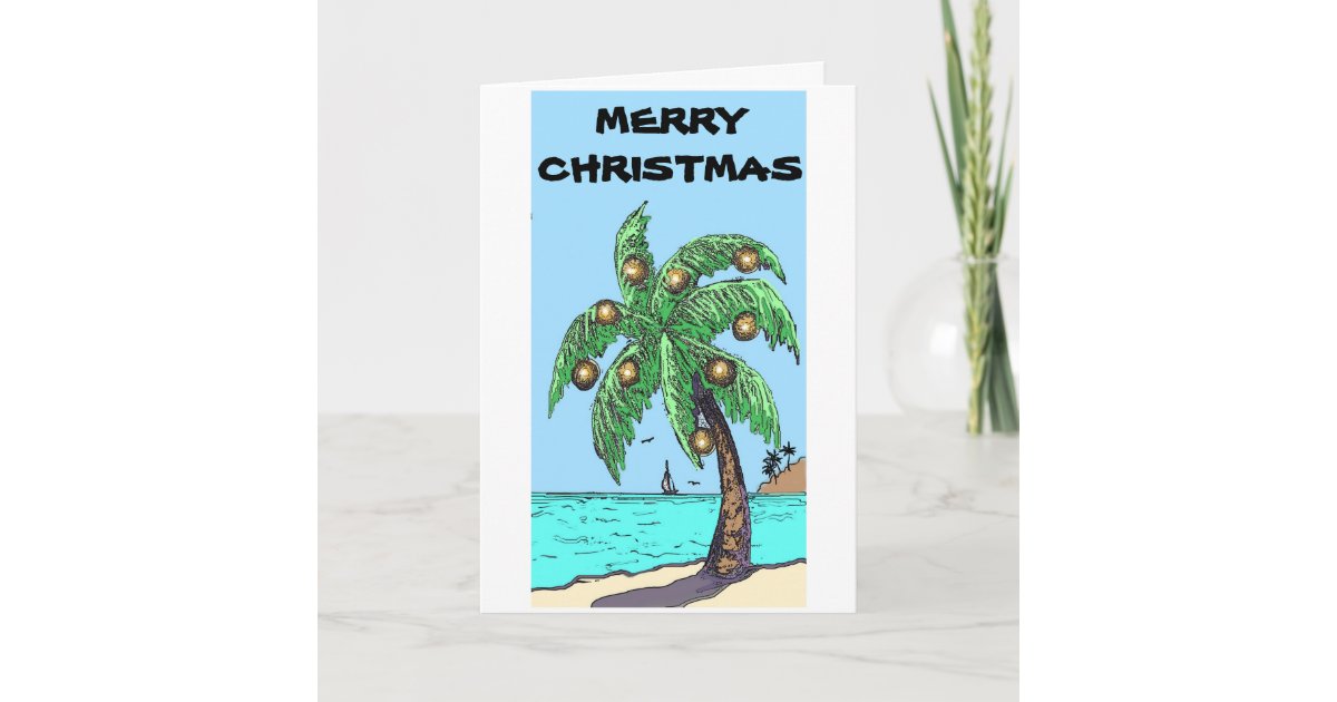 Palm tree Christmas card | Zazzle