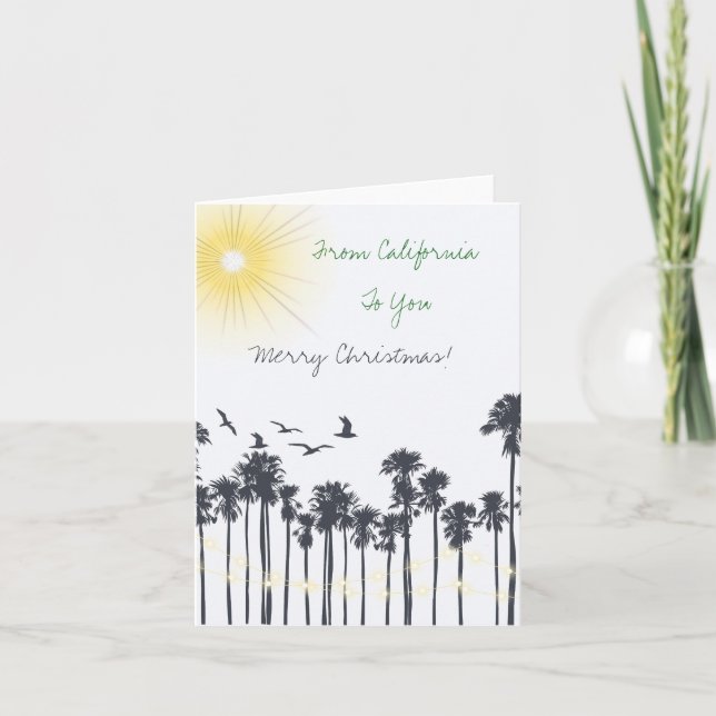 Palm Tree Christmas Holiday Card (Front)