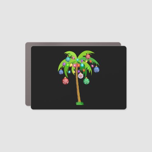 Palm Tree Christmas Lights Funny Beach Summer Car Magnet