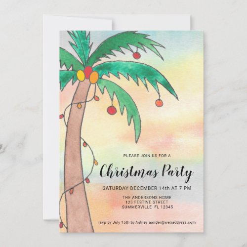 Palm Tree Christmas Party  Invitation