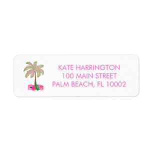 Palm Tree Christmas Return Address Label