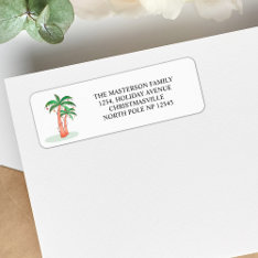 Palm Tree Christmas Return Address Label at Zazzle