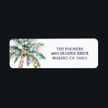 Palm Tree Christmas Tree Return Address Label<br><div class="desc">Bring beach vibes to your holiday mail with these festive return address labels featuring a watercolor palm tree decked out in colorful ornaments and string lights. These labels add a tropical twist to your seasonal greetings making them ideal for island lovers, coastal dwellers, or anyone trading snowflakes for seashells. Pair...</div>