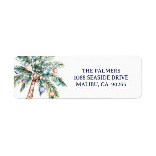 Palm Tree Christmas Tree Return Address Label