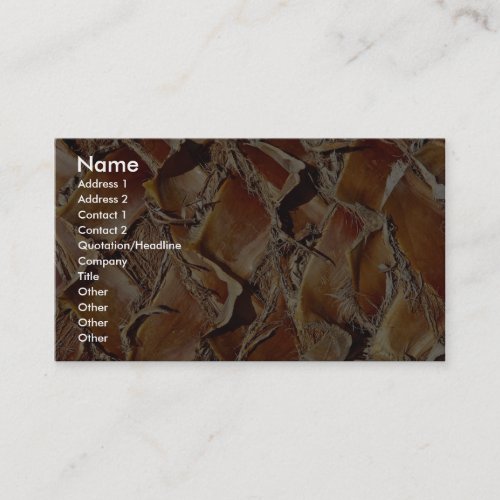 Palm tree, close-up business card template