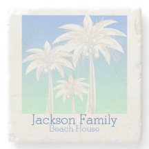 Palm Tree Coastal Blue Green Sky Ombre Name