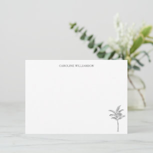 Palm Tree Coastal Personalized Name Stationery Note Card