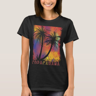 Palm tree Colorful Copacabana Paradise Rio Beach O T-Shirt