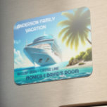 Palm Tree Cruise Ship Ocean Family Vacation Magnet<br><div class="desc">This design may be personalized in the area provided by changing the photo and/or text. Or it can be customized by clicking Personalize this Template and then choosing the click to customize further option and delete or change the color of the background, add text, change the text color or style,...</div>