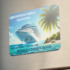 Palm Tree Cruise Ship Ocean Family Vacation Magnet at Zazzle