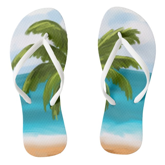 Palm Tree Custom Flip-Flops- make changes yourself Flip Flops (Footbed)