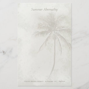 Palm Tree Custom Stationery - Sand color