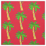 Palm Tree Decorated for Christmas Fabric