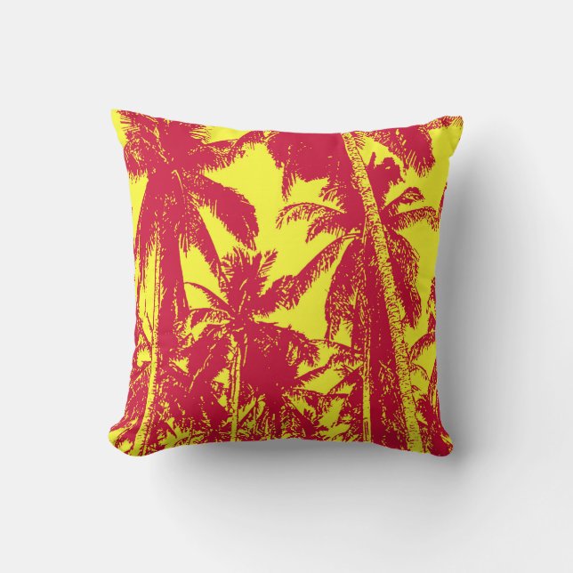Palm Tree Design Throw Pillow (Front)