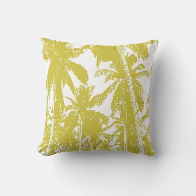 Palm Tree Design Throw Pillow (Front)