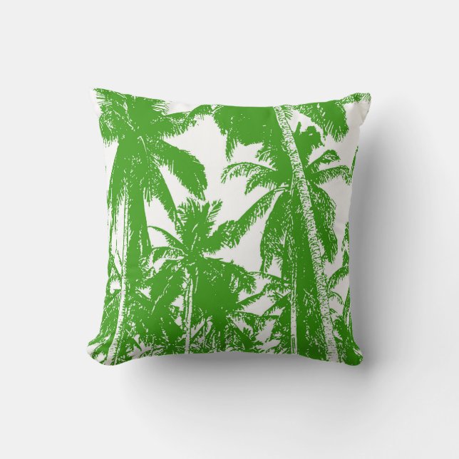 Palm Tree Design Throw Pillow (Front)