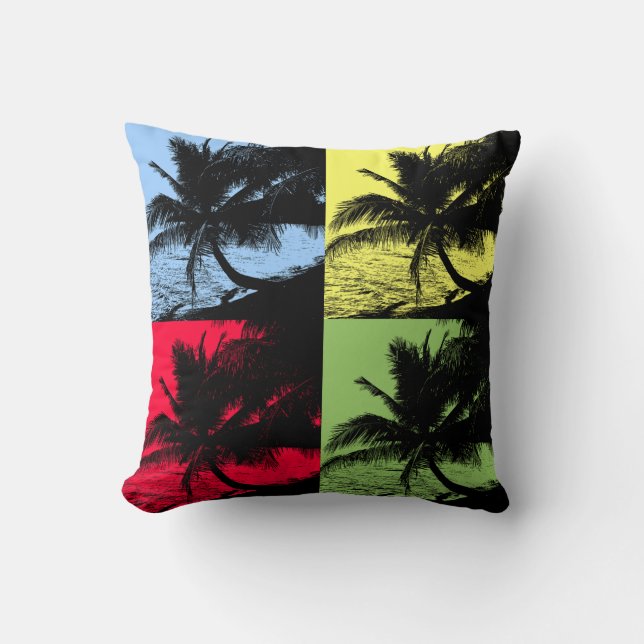 Palm Tree Design Throw Pillow (Front)