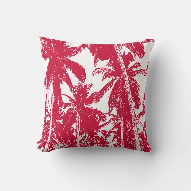 Palm Tree Design Throw Pillow (Front)