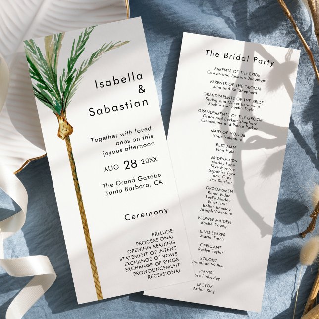 Palm Tree Destination Modern Wedding Flat Program (Creator Uploaded)