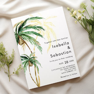 Palm Tree Destination Modern Wedding Invitation