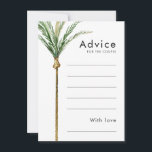 Palm Tree Destination Wedding Advice Card<br><div class="desc">This palm tree destination wedding advice card design features tropical watercolor palm trees on a bright white background that evoke the dreamy ambiance of a destination wedding. this design radiates the romance of sandy shores and swaying palms, perfect for couples seeking a truly unforgettable celebration. For personalized coordination or any...</div>
