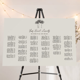 Palm Tree Destination Wedding Alphabetical Seating Foam Board