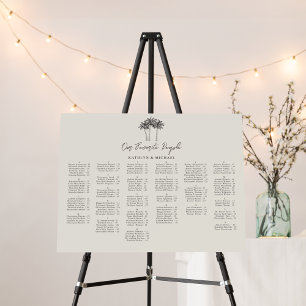 Palm Tree Destination Wedding Alphabetical Seating Foam Board