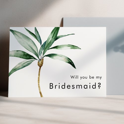 Palm Tree Destination Wedding Bridesmaid Proposal Invitation