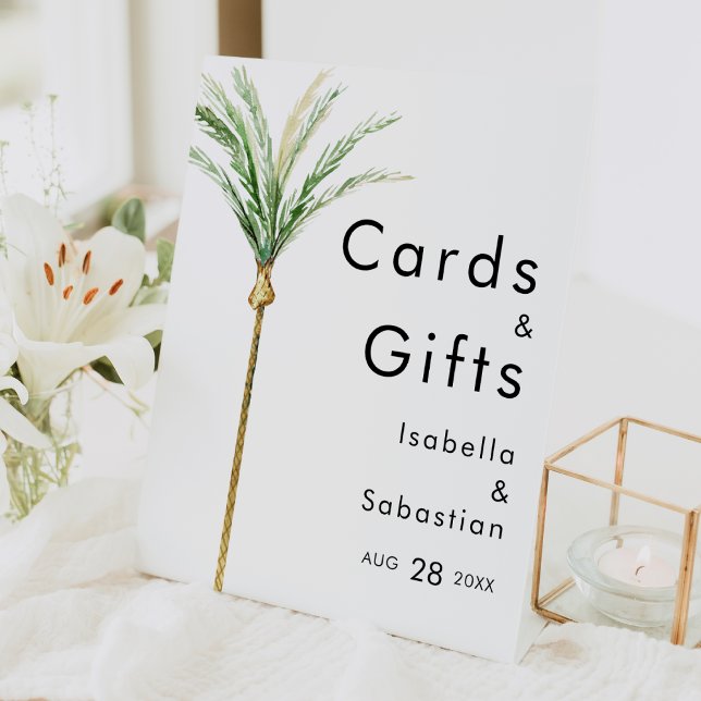 Palm Tree Destination Wedding Cards and Gifts Sign (Creator Uploaded)