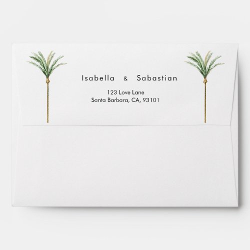 Palm Tree Destination Wedding Envelope