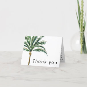 Palm Tree Destination Wedding Folded Thank You