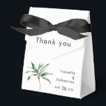 Palm Tree Destination Wedding Thank You Favor Boxes<br><div class="desc">This palm tree destination wedding thank you favor box design features tropical watercolor palm trees on a bright white background that evoke the dreamy ambiance of a destination wedding. this design radiates the romance of sandy shores and swaying palms, perfect for couples seeking a truly unforgettable celebration. For personalized coordination...</div>