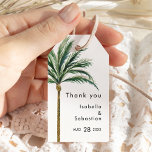 Palm Tree Destination Wedding Thank You Gift Tag<br><div class="desc">This palm tree destination wedding thank you gift tag design features tropical watercolor palm trees on a bright white background that evoke the dreamy ambiance of a destination wedding. this design radiates the romance of sandy shores and swaying palms, perfect for couples seeking a truly unforgettable celebration. For personalized coordination...</div>