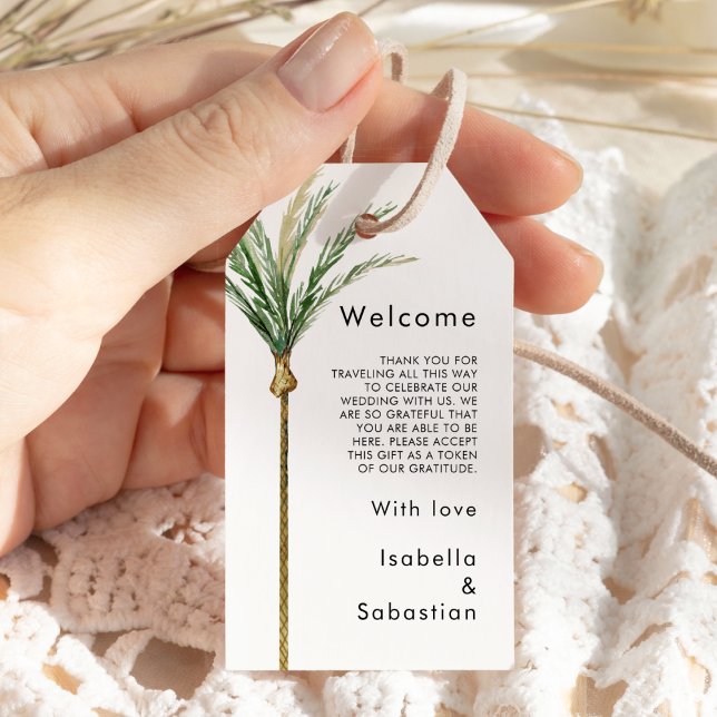 Palm Tree Destination Wedding Welcome Gift Tags (Creator Uploaded)