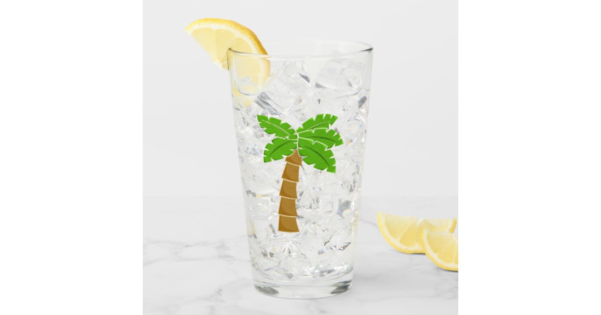 Palm Tree Drinking Glass