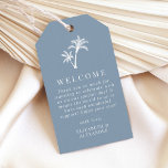Palm Tree Dusty Blue Tropical Wedding Welcome Gift Tags<br><div class="desc">These dusty blue tropical beach wedding welcome favor tags are perfect for hotel welcome bags and destination wedding favors, and feature a simple minimal design with two palm trees, and a customizable welcome message for your guests. Please see the collection for the matching wedding invitation suite and more matching products...</div>