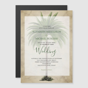 Palm Tree Elegant Chic Wedding Magnetic Invitation
