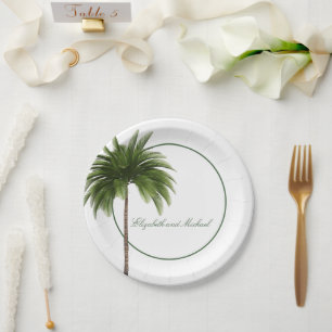 Palm Tree Elegant Modern Chic  Paper Plates