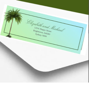 Palm Tree Elegant Modern Green Chic Label