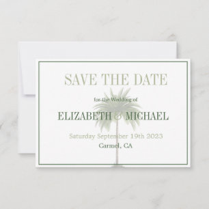 Palm Tree Elegant Modern Wedding Save the Date