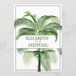 Palm Tree Elegant Wedding Chic Modern Rehearsal Invitation