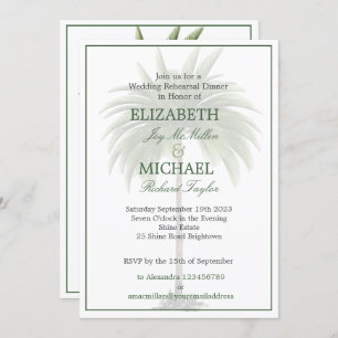 Palm Tree Elegant Wedding Modern Chic Rehearsal Invitation