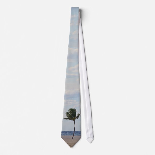 Palm Tree Enjoying the Beach Tie (Front)