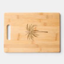 Palm Tree Etched Wooden Cutting Board
