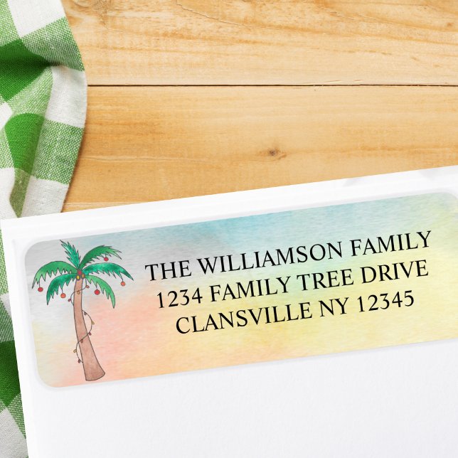 Palm Tree Family Reunion Return Address Label (Creator Uploaded)