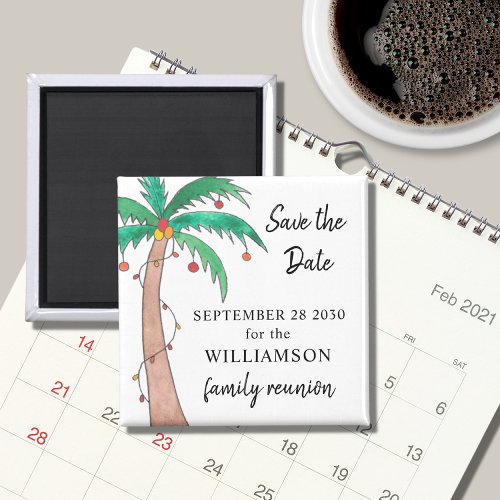  Palm Tree Family Reunion Save the Date  Magnet